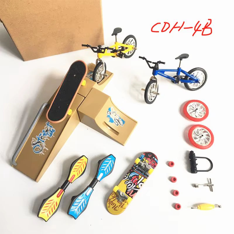 1Set Mini Scooter Two Wheel Scooter Children'S Educational Toys Finger Scooter Bike Fingerboard Skateboard