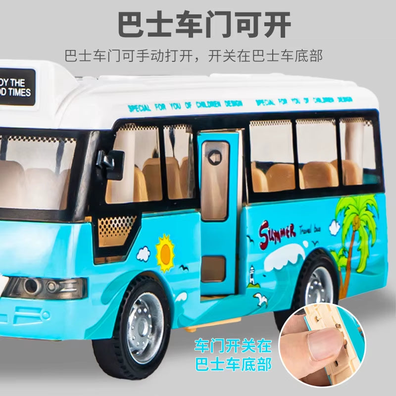 Simulation Inertial Music School Bus Toys Alloy Car Lighting Car Early for Children Educational Toys Singing Toys Interacti D772