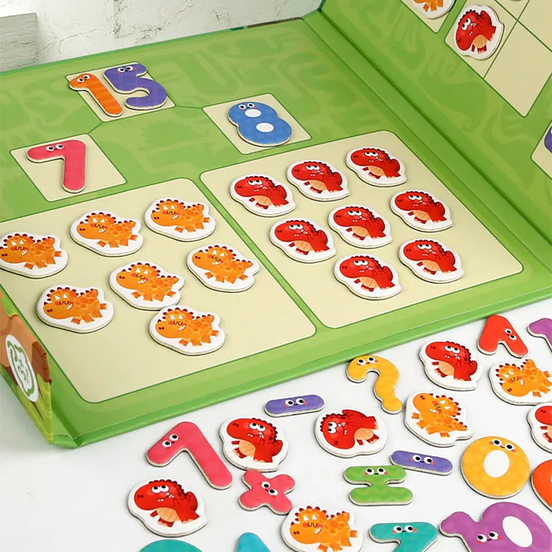 Children'S Montessori Games Magnetic Dinosaur Arithmetic Book Math Addition Subtraction Decomposition Math Toys Educational Toys