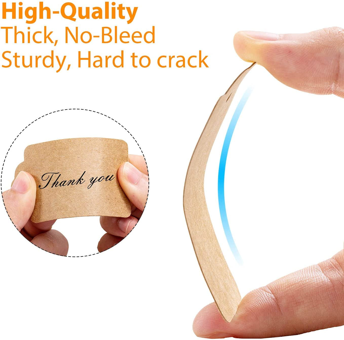 100Pcs Premium Gift Tags, Double-Sided Available Kraft Paper Price Tags with 100 Root Natural Jute Twine, Craft Labels Treats for Wedding Christmas Day Thanksgiving