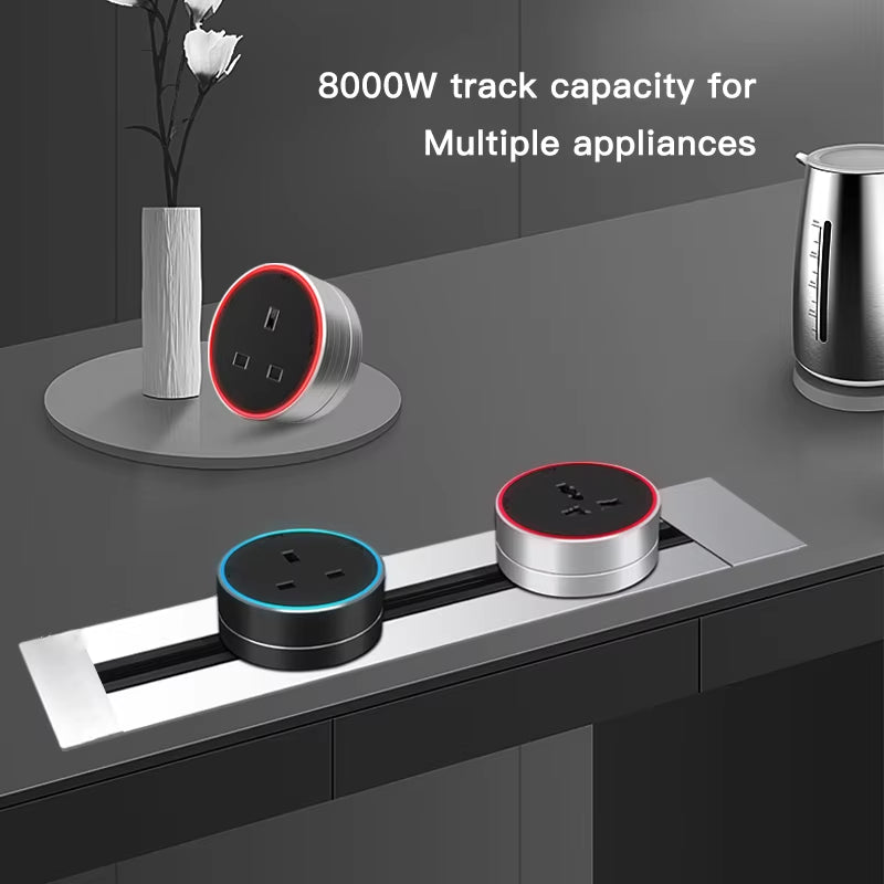 Power Track Socket Smart Home Kitchen Appliances Outlet New Type UK EU FR Standard Wall Electrical Plug Adapter with USB
