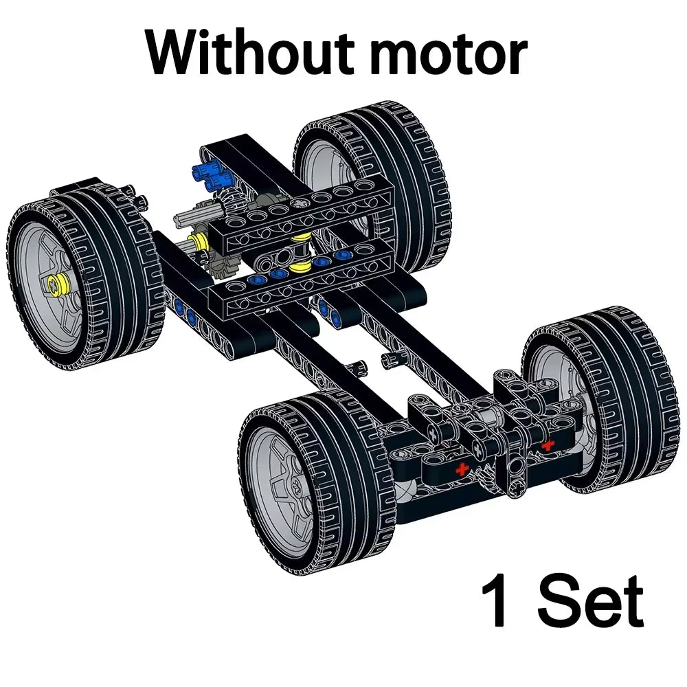 MOC Technical RC Car Fast Motors Building Block Differential Suspension System Monster Motor Car Bricks Educational Toys