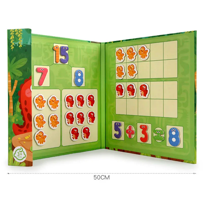 Children'S Montessori Games Magnetic Dinosaur Arithmetic Book Math Addition Subtraction Decomposition Math Toys Educational Toys