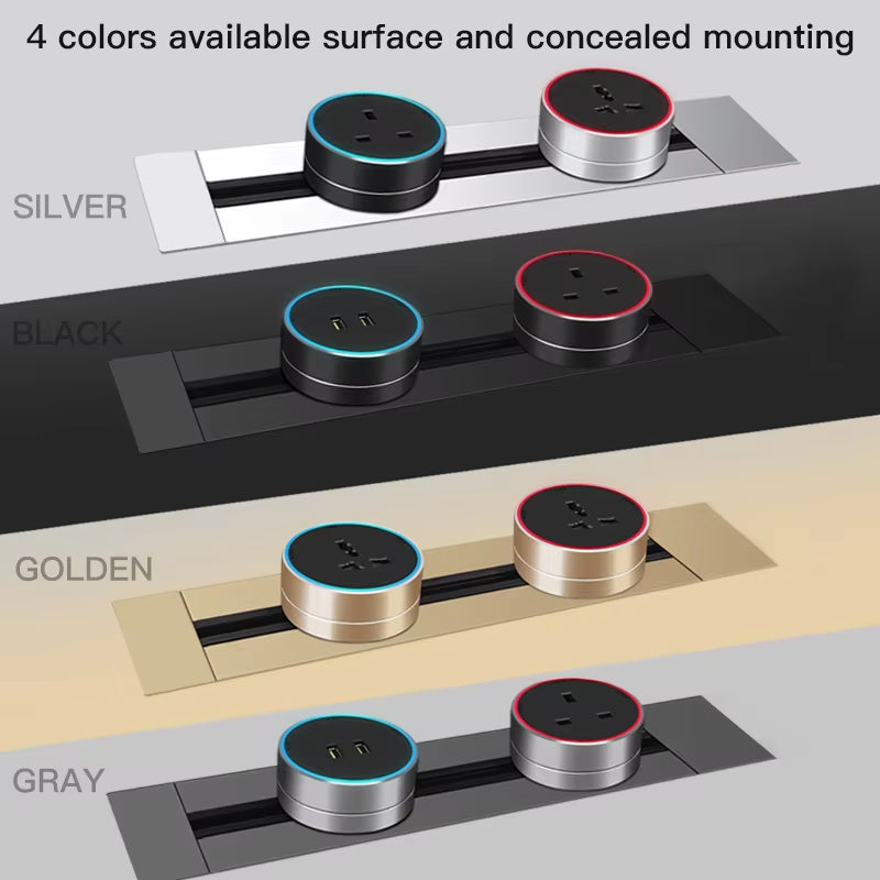 Power Track Socket Smart Home Kitchen Appliances Outlet New Type UK EU FR Standard Wall Electrical Plug Adapter with USB