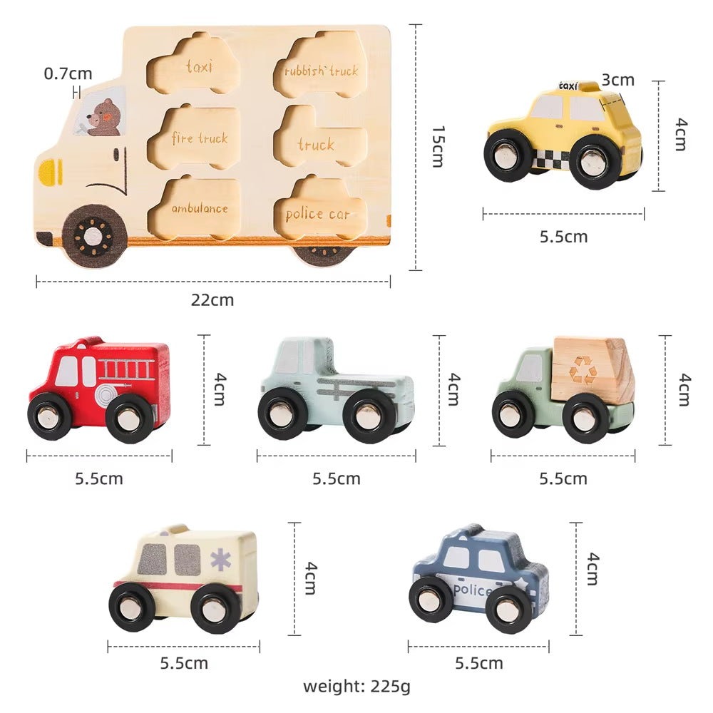 Kids Puzzles Wooden Baby Toys Montessori 3D Puzzle Toys for Babies Educational Toys Puzzle Child 2 Years Cars Match Board Puzzle