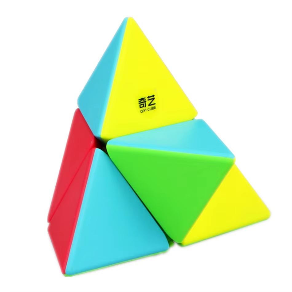 QIYI 2X2 Pyramid Cube Stickerless Magic Cubes Professional 2X2X2 Puzzle Speed Cube Educational Toys for Children