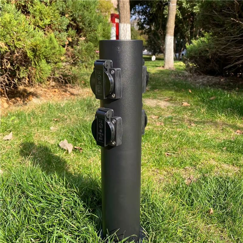 Outdoor Garden Socket 4-Way EU Sockets Waterproof Energy Column Multi-Socket Spike for Garden Décor Lawn Mower Electrical Outlet