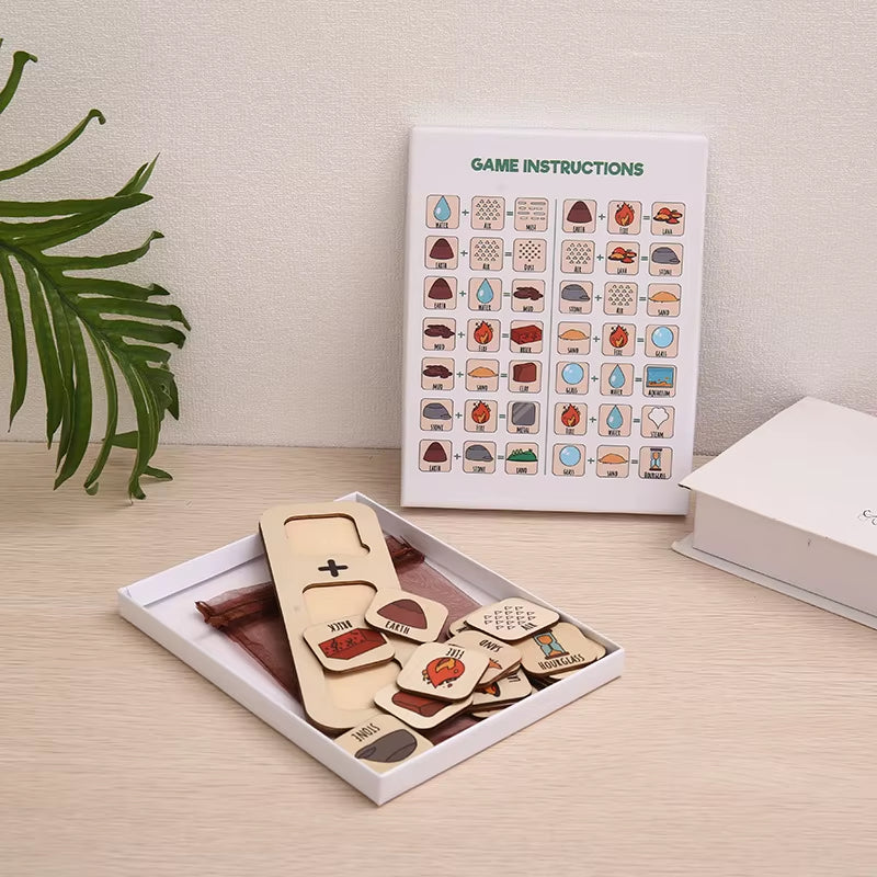 Children Montessori Mineral Element Generation Educational Toys Parish Scientific Cognition Wooden Puzzles Board Learning Toys
