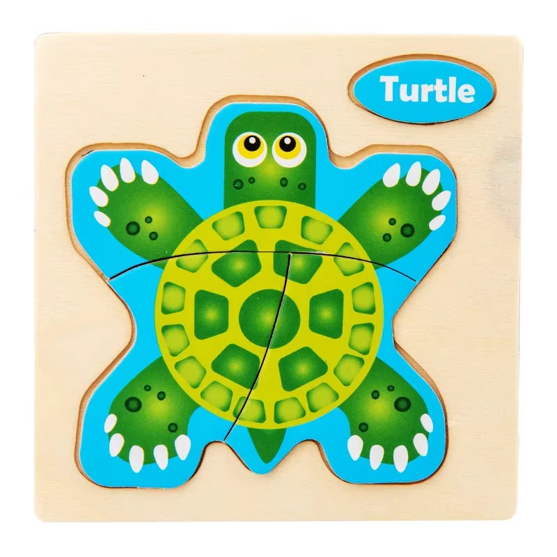 3D Wooden Puzzle Jigsaw Toys for Children Wood 3D Cartoon Animal Puzzles Intelligence Kids Early Educational Toys for Children