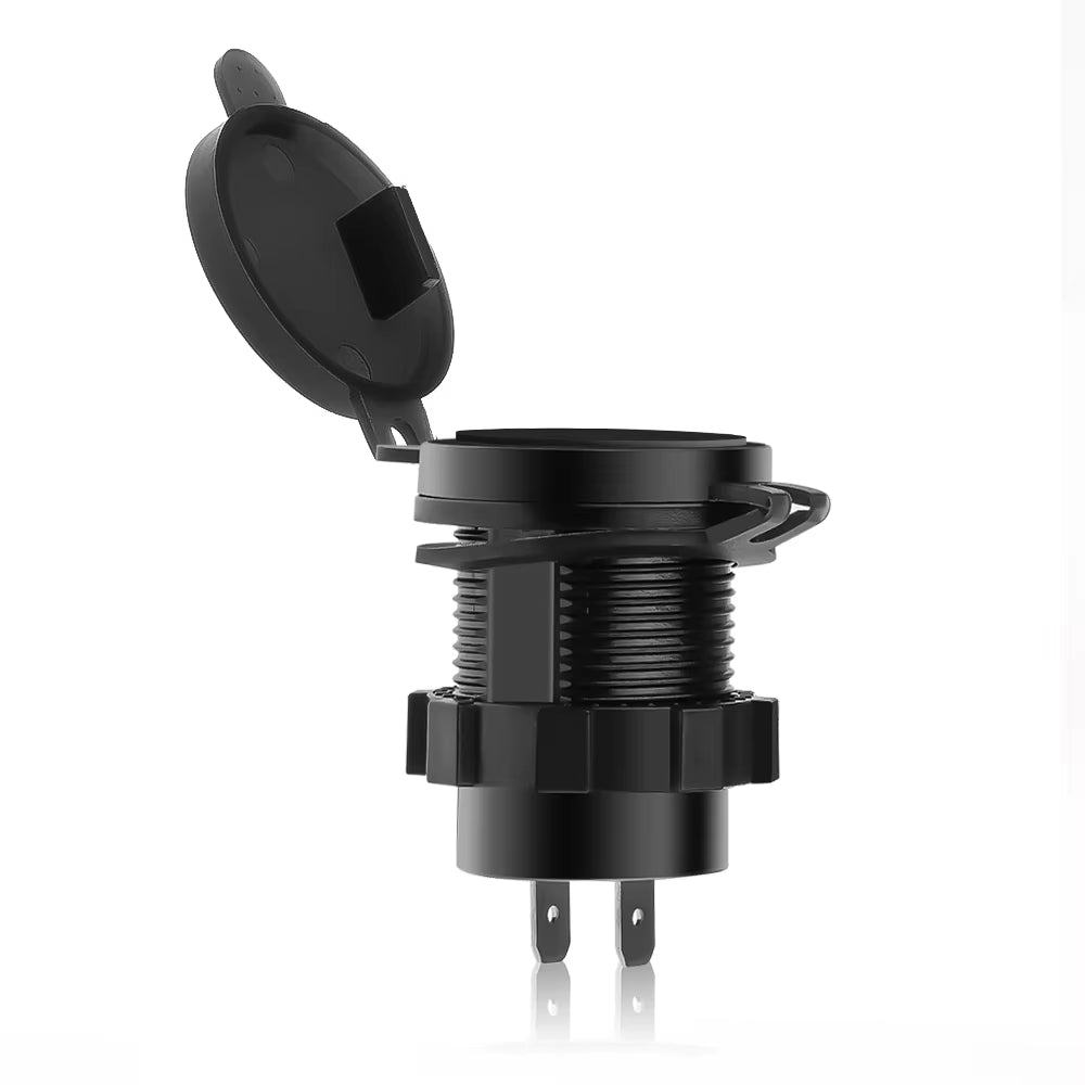 QC3.0 Car Charger Socket with Voltmeter Ammeter 12V/24V Waterproof Quick Charge Power Outlet Socket for Motorcycle Marine Boat