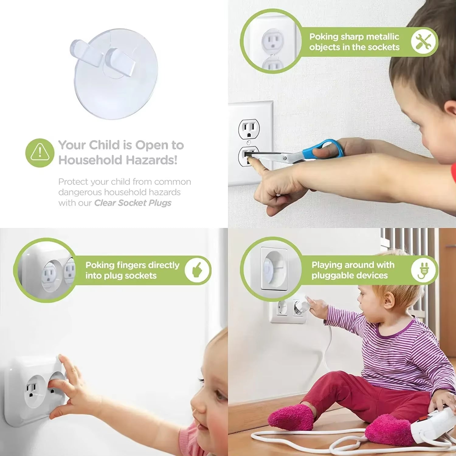 10Pcs Socket Covers American Standard Baby Protection Safety Child Safety Electrical Plug Child Protection Socket Cover