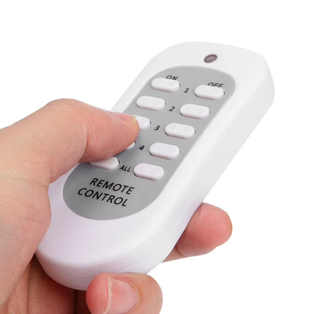 Smart Remote Control Outlet Switch 433Mhz Wireless Plug Socket 10A/230V No Installation for Bedroom/Lighting Easy Use W/ Button