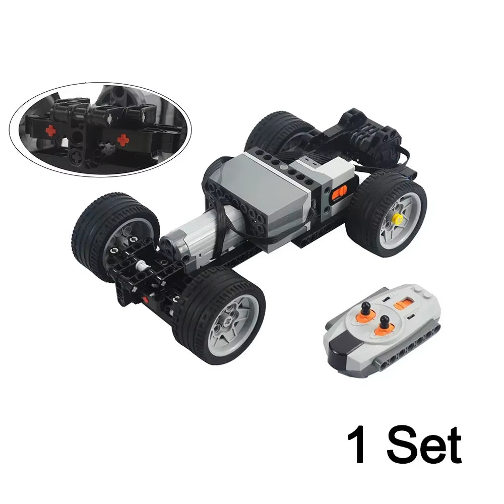 MOC Technical RC Car Fast Motors Building Block Differential Suspension System Monster Motor Car Bricks Educational Toys