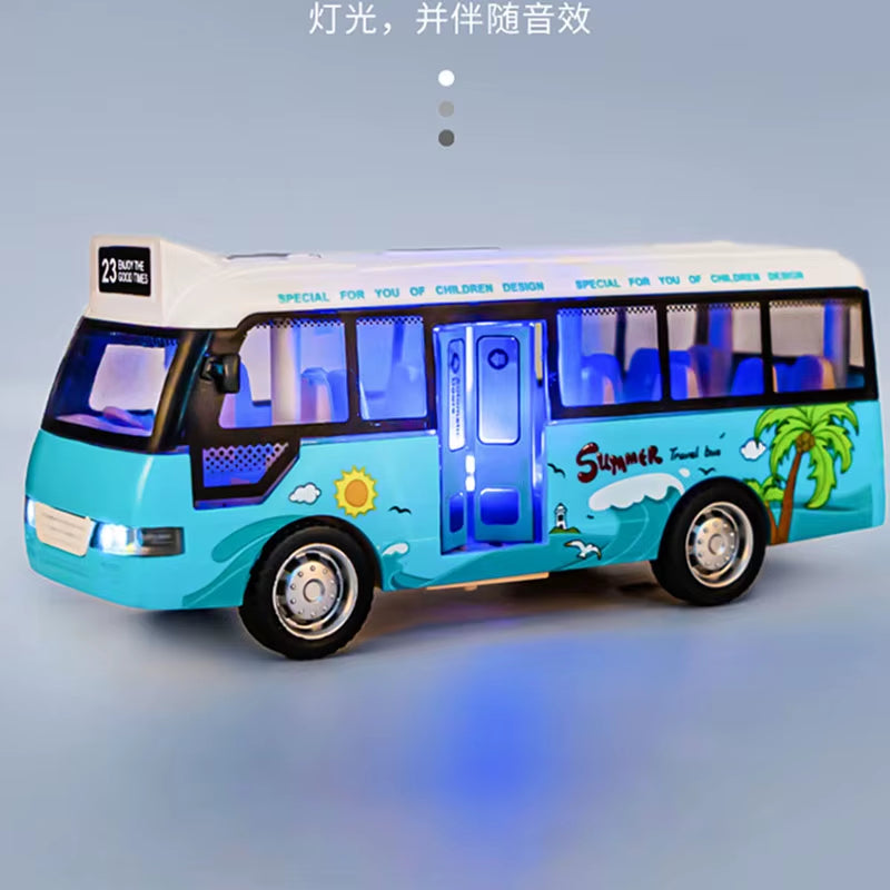 Simulation Inertial Music School Bus Toys Alloy Car Lighting Car Early for Children Educational Toys Singing Toys Interacti D772