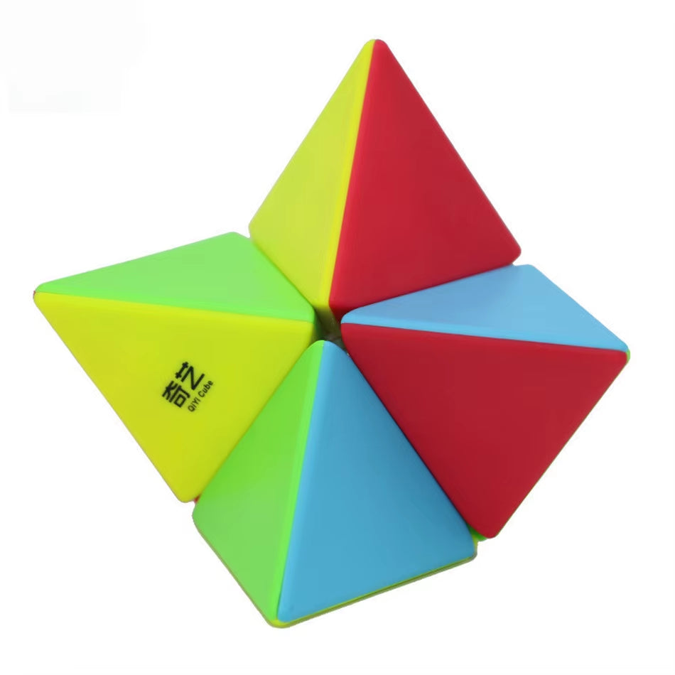 QIYI 2X2 Pyramid Cube Stickerless Magic Cubes Professional 2X2X2 Puzzle Speed Cube Educational Toys for Children