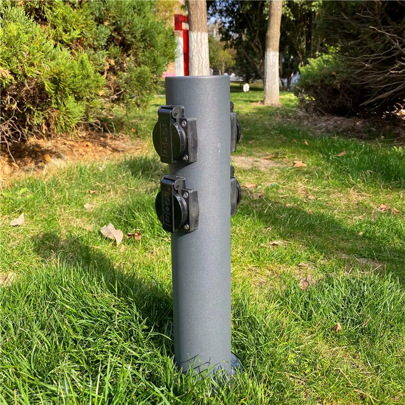 Outdoor Garden Socket 4-Way EU Sockets Waterproof Energy Column Multi-Socket Spike for Garden Décor Lawn Mower Electrical Outlet
