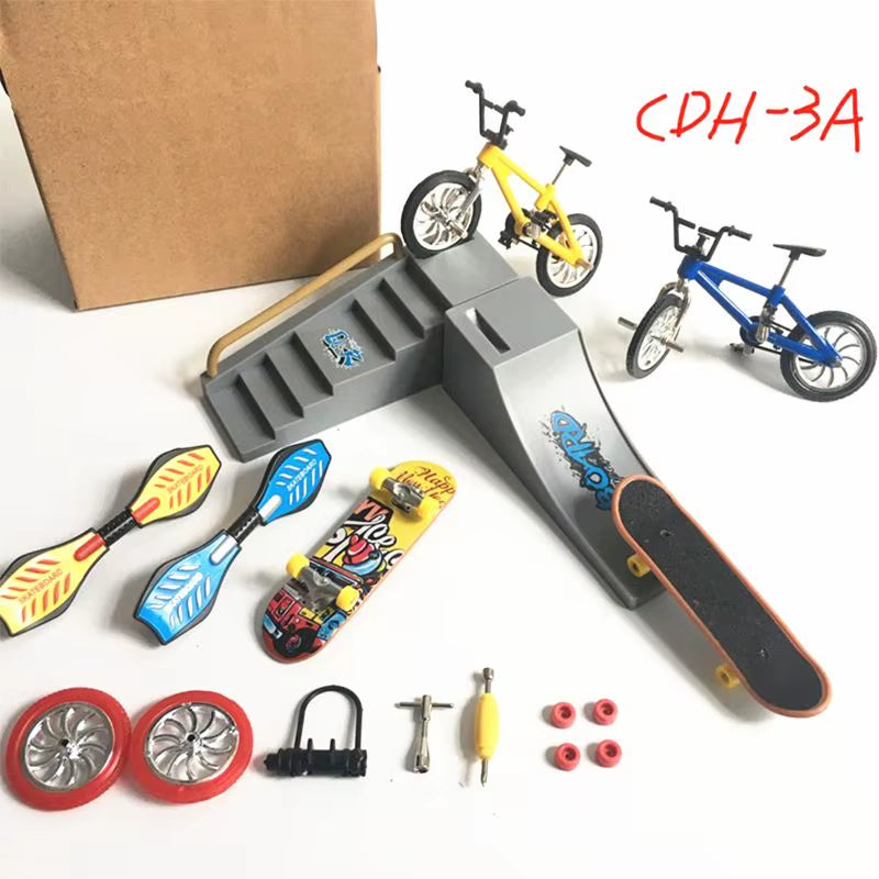 1Set Mini Scooter Two Wheel Scooter Children'S Educational Toys Finger Scooter Bike Fingerboard Skateboard