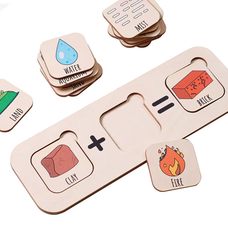 Children Montessori Mineral Element Generation Educational Toys Parish Scientific Cognition Wooden Puzzles Board Learning Toys