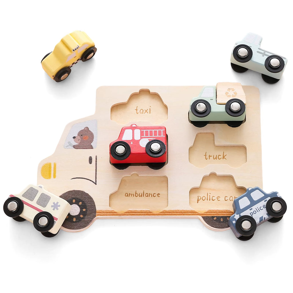 Kids Puzzles Wooden Baby Toys Montessori 3D Puzzle Toys for Babies Educational Toys Puzzle Child 2 Years Cars Match Board Puzzle