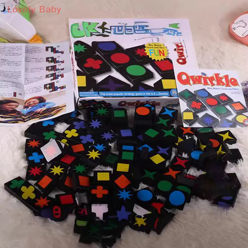 Christmas Gifts New Children'S Educational Toys Qwirkle Wooden Chess Parent Child Interactive Games Children'S Adult Toys