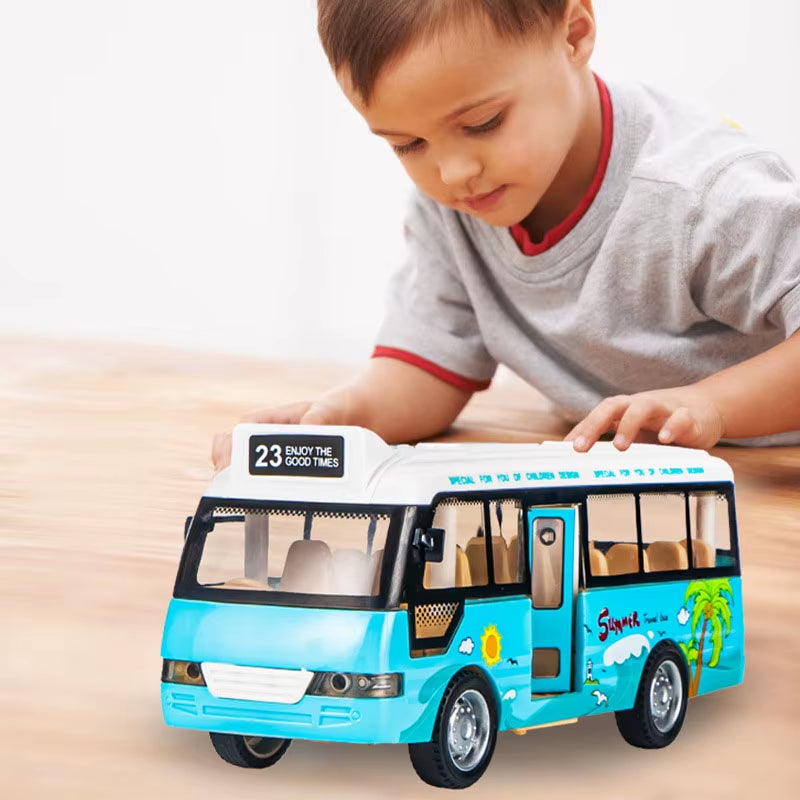 Simulation Inertial Music School Bus Toys Alloy Car Lighting Car Early for Children Educational Toys Singing Toys Interacti D772