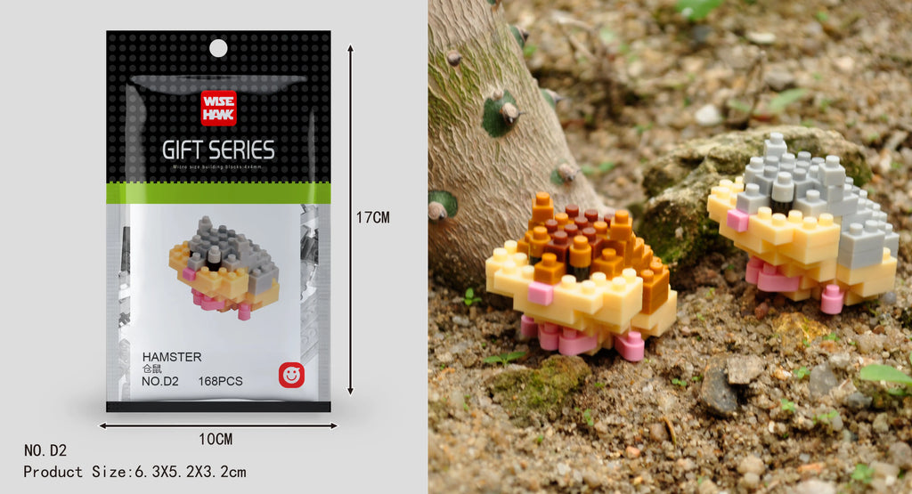 Kids Toy Mini Building Blocks Micro Bricks Eagle Moose Dog Cat Bird Animals 3D Model Bag Gifts Educational Toys for Children