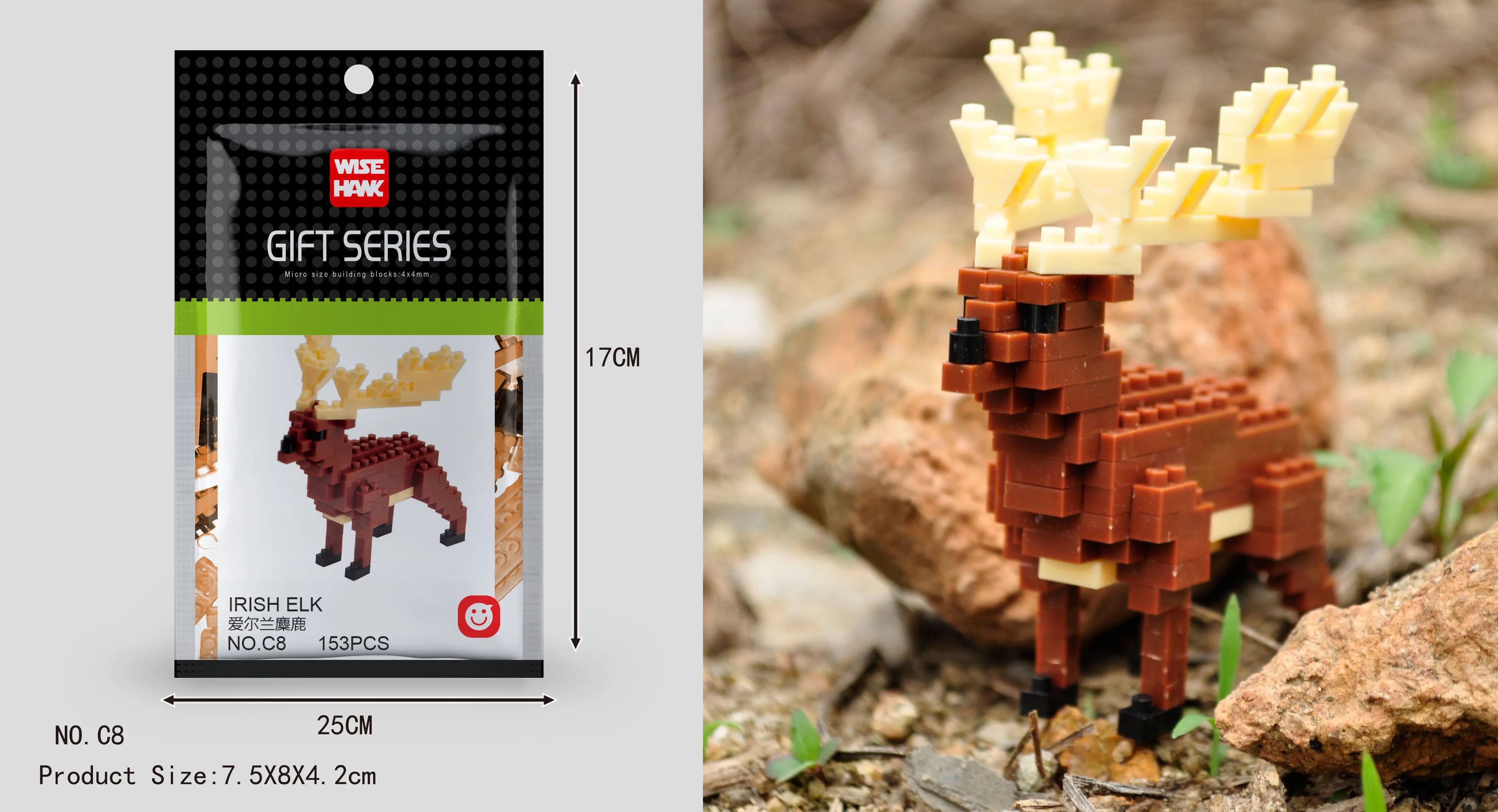 Kids Toy Mini Building Blocks Micro Bricks Eagle Moose Dog Cat Bird Animals 3D Model Bag Gifts Educational Toys for Children