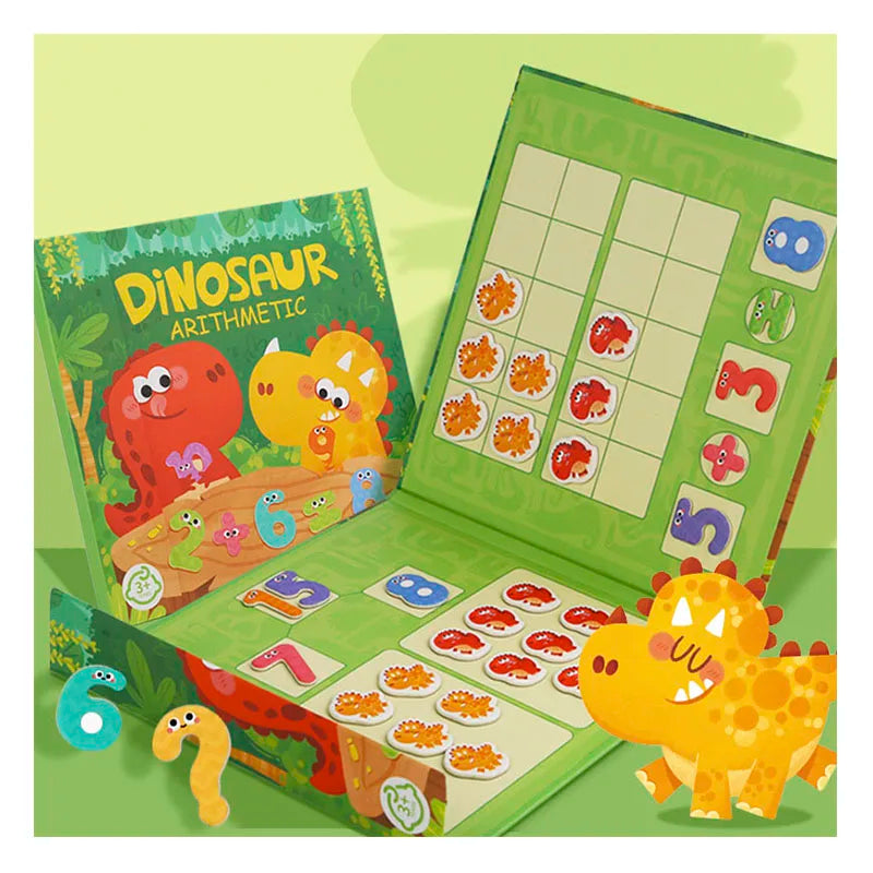 Children'S Montessori Games Magnetic Dinosaur Arithmetic Book Math Addition Subtraction Decomposition Math Toys Educational Toys