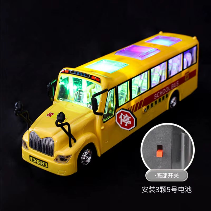 Kids Simulation Large School Bus Inertial Toys Lighting Car Model Interactive Educational Toys for Kids Birthday Christmas Gift