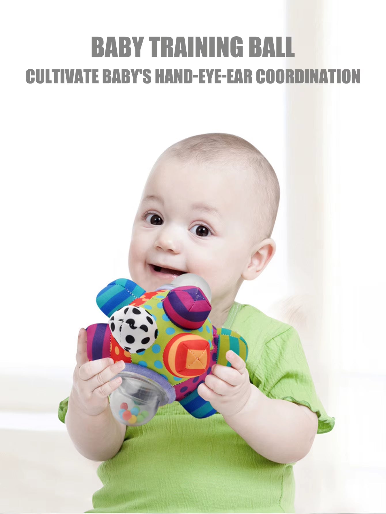Baby Toy Fun Little Loud Bell Baby Ball Rattles Toy Develop Baby Intelligence Grasping Toy Hand Bell Rattle Toys for Baby Infant