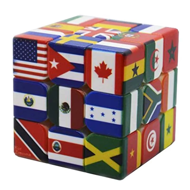3X3X3 Magic Cube Multi-Country Flag Elements Magic Cube Children'S Gifts Educational Toys