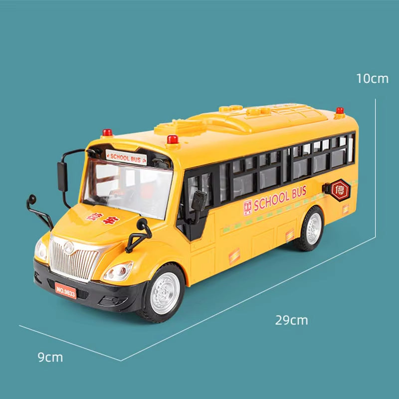 Kids Simulation Large School Bus Inertial Toys Lighting Car Model Interactive Educational Toys for Kids Birthday Christmas Gift