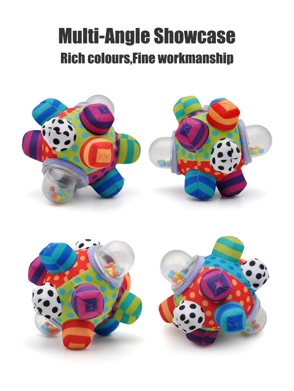 Baby Toy Fun Little Loud Bell Baby Ball Rattles Toy Develop Baby Intelligence Grasping Toy Hand Bell Rattle Toys for Baby Infant