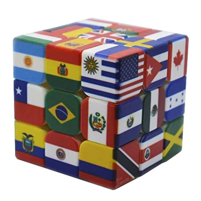 3X3X3 Magic Cube Multi-Country Flag Elements Magic Cube Children'S Gifts Educational Toys