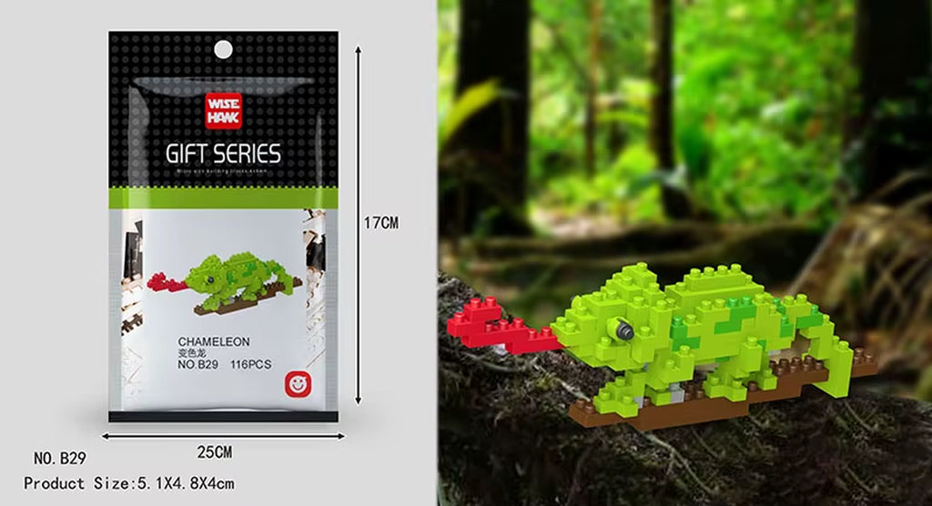 Kids Toy Mini Building Blocks Micro Bricks Eagle Moose Dog Cat Bird Animals 3D Model Bag Gifts Educational Toys for Children