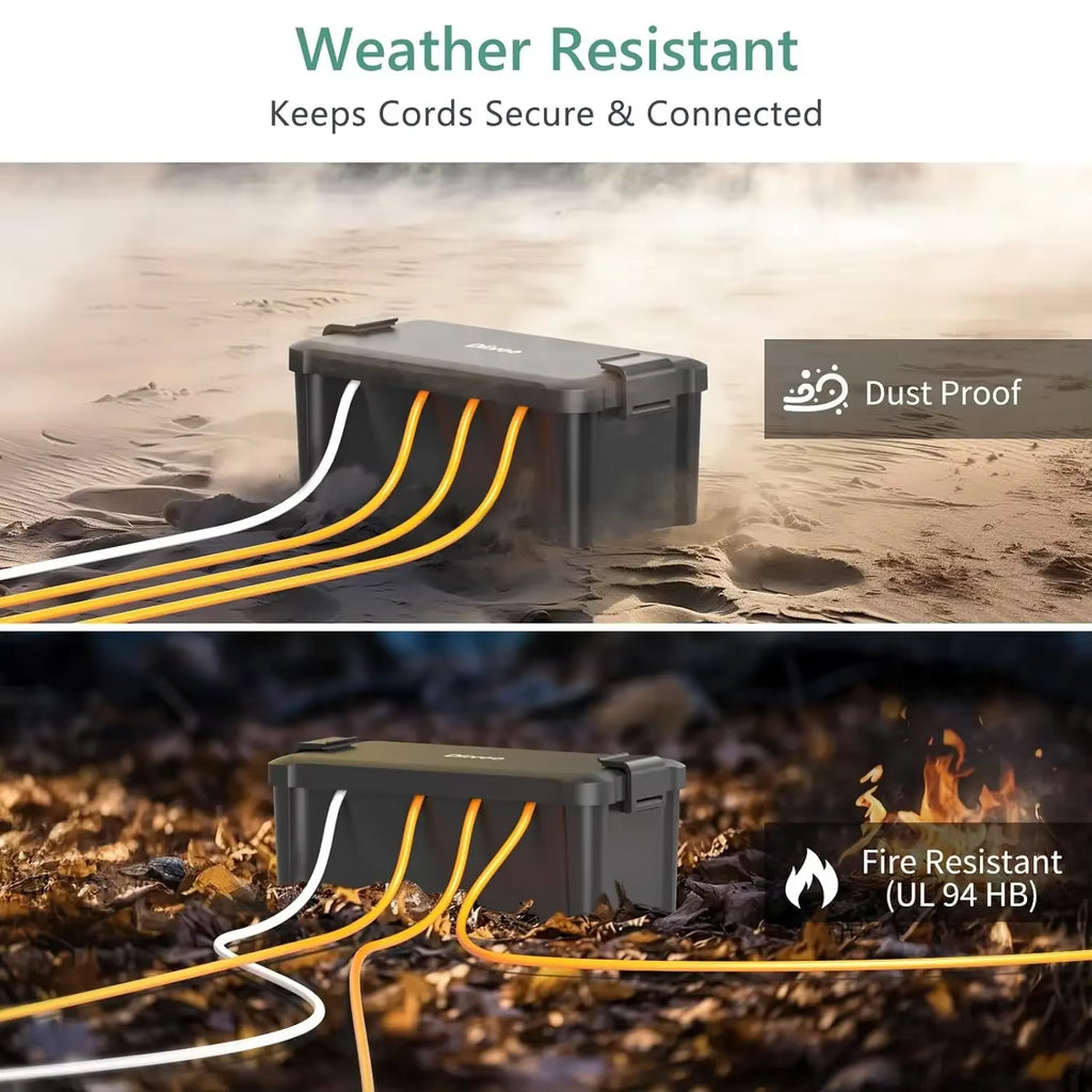 Diivoo Waterproof Electrical Box outside Cable Connection Socket Enclosure Outdoor Extension Cord Connection Box for Garden