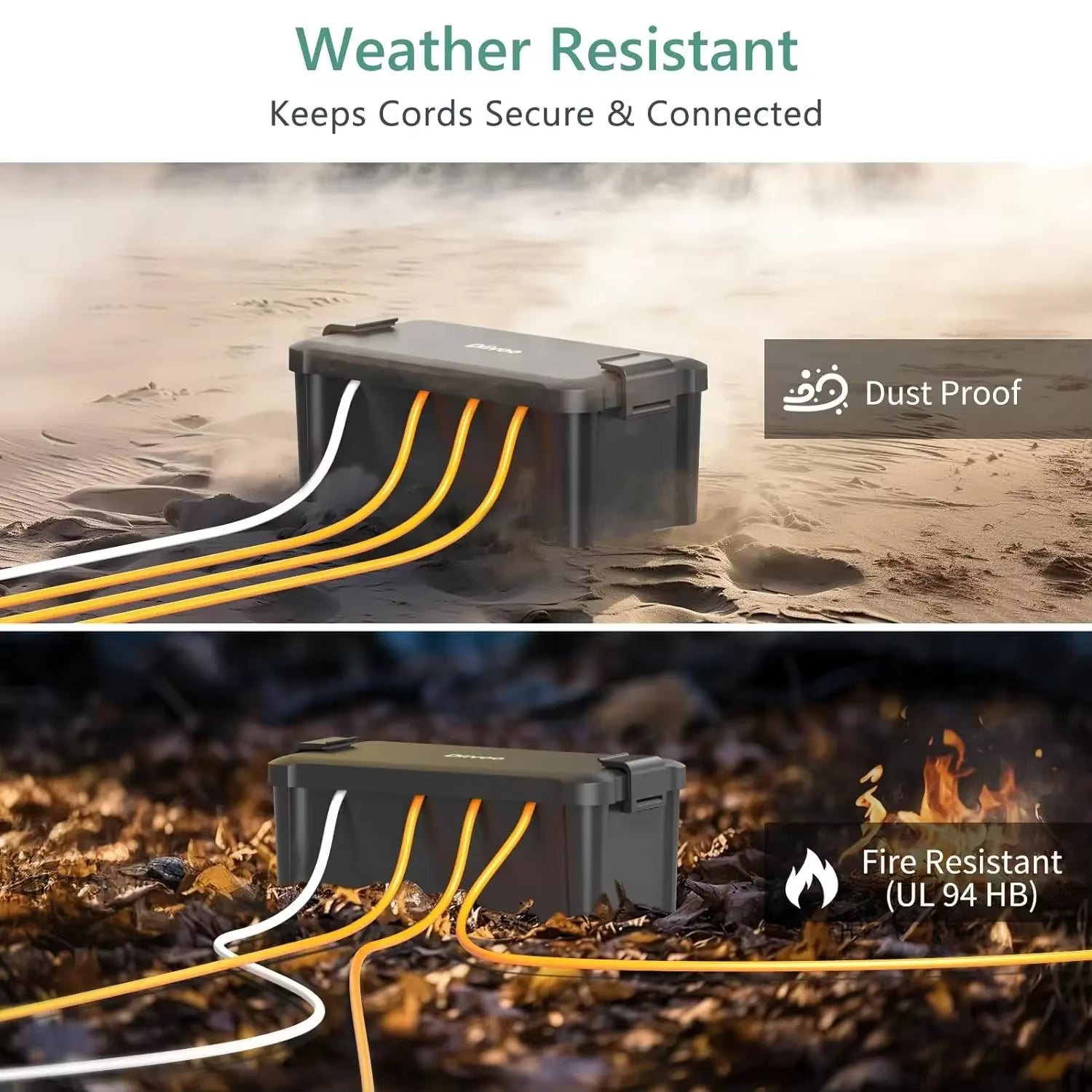 Diivoo Waterproof Electrical Box outside Cable Connection Socket Enclosure Outdoor Extension Cord Connection Box for Garden