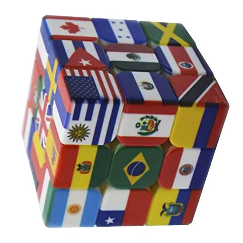 3X3X3 Magic Cube Multi-Country Flag Elements Magic Cube Children'S Gifts Educational Toys
