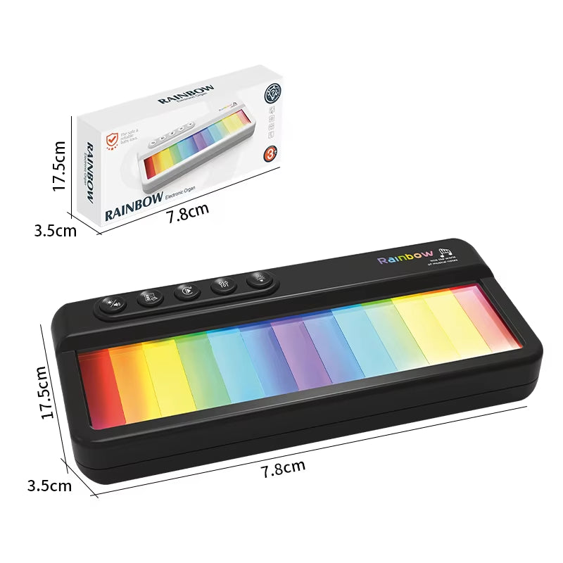Rainbow Flashing Piano Toys Electronic Music Toys with 5 Instruments 13 Melody Portable Keyboard Toys Educational Toys for Kids