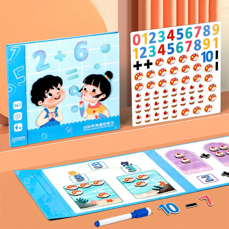 Children'S Montessori Games Magnetic Dinosaur Arithmetic Book Math Addition Subtraction Decomposition Math Toys Educational Toys
