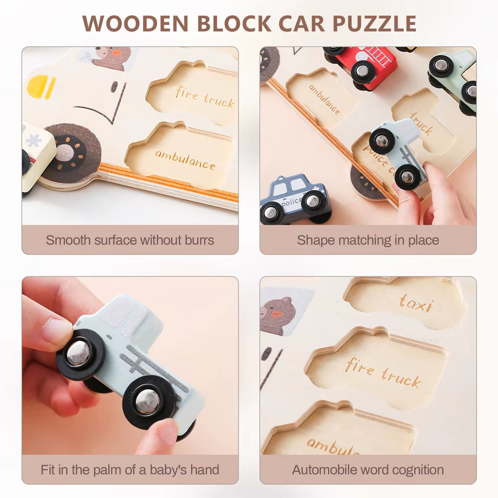 Kids Puzzles Wooden Baby Toys Montessori 3D Puzzle Toys for Babies Educational Toys Puzzle Child 2 Years Cars Match Board Puzzle