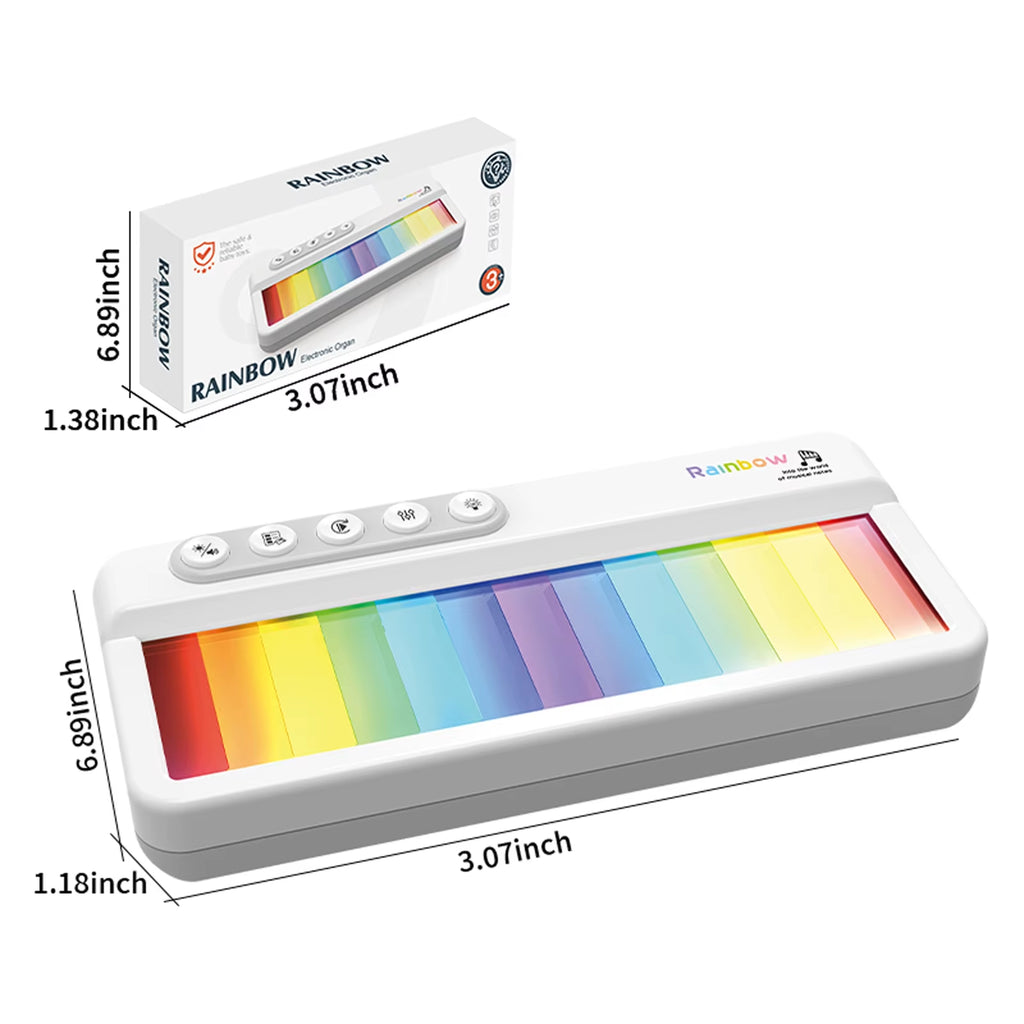 Rainbow Flashing Piano Toys Electronic Music Toys with 5 Instruments 13 Melody Portable Keyboard Toys Educational Toys for Kids