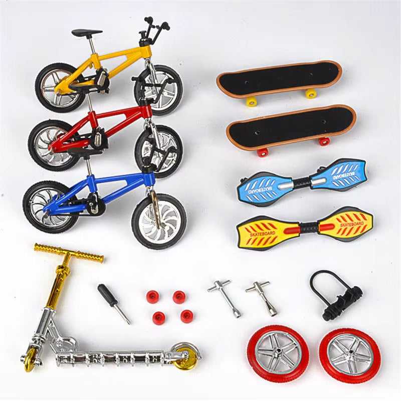 1Set Mini Scooter Two Wheel Scooter Children'S Educational Toys Finger Scooter Bike Fingerboard Skateboard