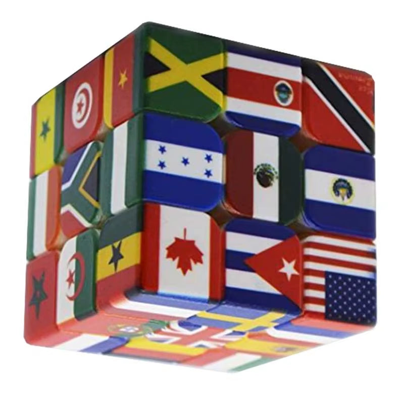 3X3X3 Magic Cube Multi-Country Flag Elements Magic Cube Children'S Gifts Educational Toys