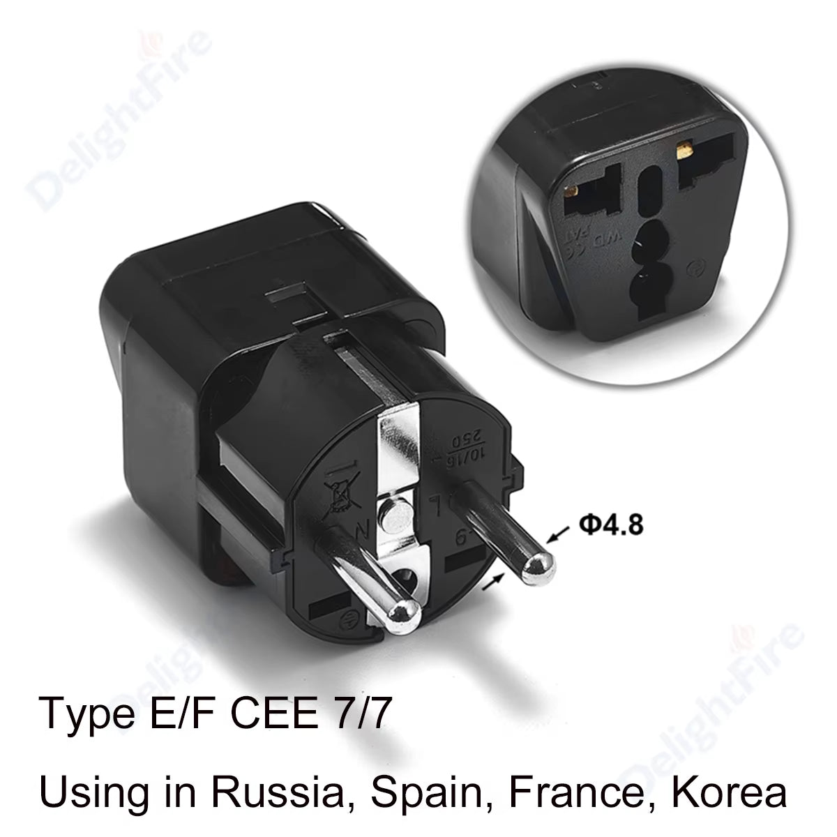 KR Plug Adapter Multifunction Universal AU UK US to EU Electrical Socket Type E/F France Spain Plug Travel Adapter AC Outlet