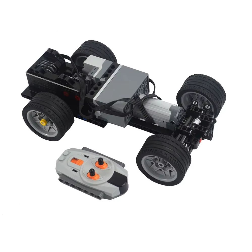 MOC Technical RC Car Fast Motors Building Block Differential Suspension System Monster Motor Car Bricks Educational Toys